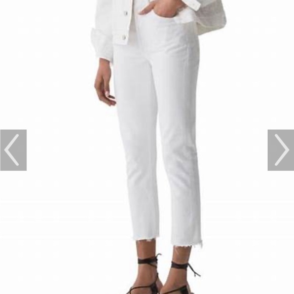 NWT Agolde Riley crop frayed hem size 25